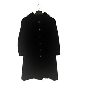 Vintage Borgazia by Sportowne Black Faux Fur Coat Jacket Size Large Mob Wife